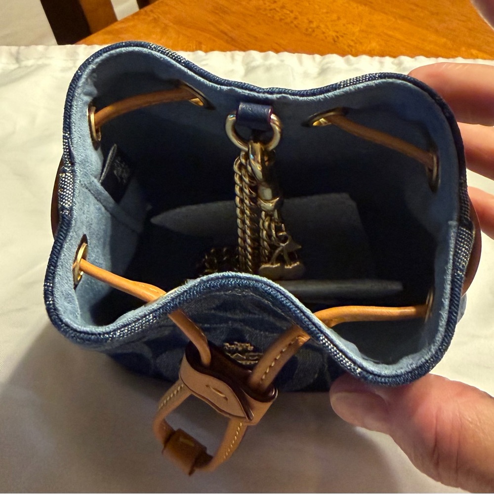 Coach denim drawstring wristlet bag - Picture 3 of 4